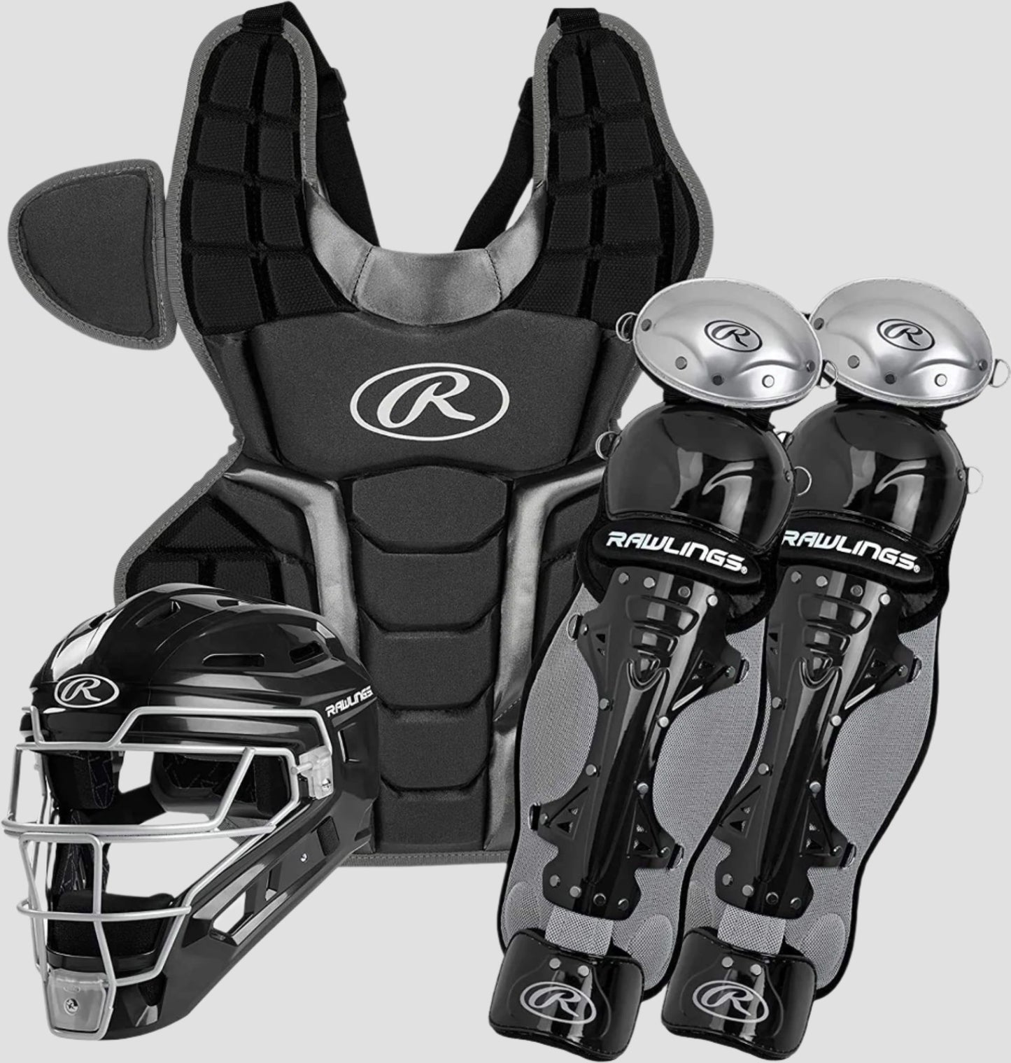 RAWLINGS ADULT CATCHERS SET (HELMET, CHEST PLATE, LEG GUARDS)