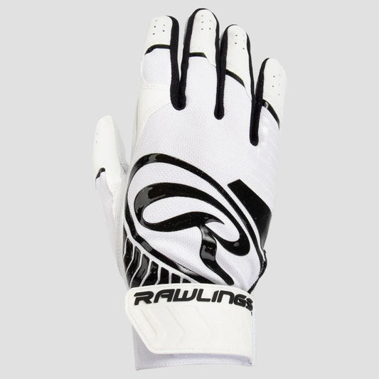 RAWLINGS 5150 BATTING GLOVES - YOUTH - WHITE & BLACK