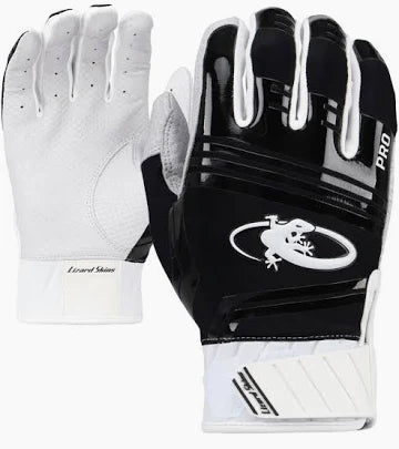 LIZARD SKINS KOMODO BATTING GLOVES - ADULT -BLACK AND WHITE